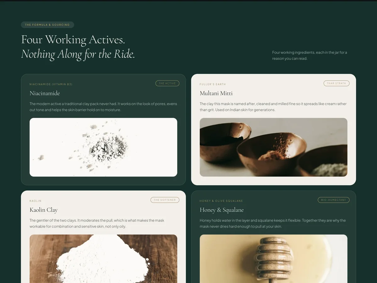 Four working ingredients